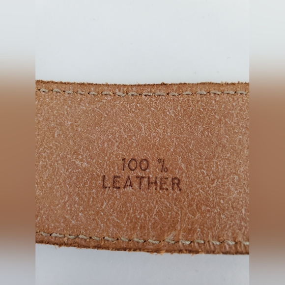 Vintage 80's Banana Republic Save-The-Tigers Leather Bone Belt Women's Sz 34" - Picture 13 of 14